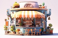 Cafe architecture restaurant dollhouse. 