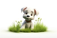 Grass dog cartoon mammal. 