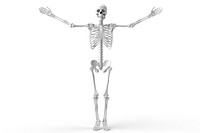 Skeleton white background monochrome fracture. AI generated Image by rawpixel.