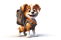 Dog backpack cartoon mammal. 