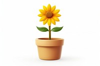 Sunflower plant leaf pot. AI generated Image by rawpixel.
