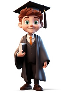 Graduation cartoon white background graduation | Premium Photo ...