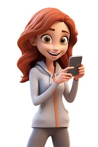 Cartoon looking adult woman. 