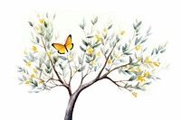 Butterfly yellow plant tree. AI generated Image by rawpixel.