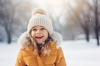 Snow laughing portrait outdoors. AI generated Image by rawpixel.