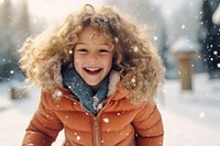 Snow laughing outdoors winter. 