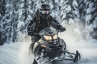 Snow snowmobile motorcycle outdoors. 