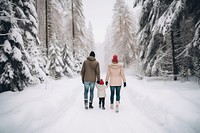 Walking snow footwear outdoors. 