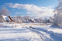 Winter snow landscape outdoors. 