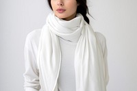 Scarf white white background studio shot. AI generated Image by rawpixel.