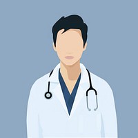 Doctor face white background stethoscope. AI generated Image by rawpixel.