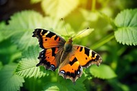 Butterfly animal insect leaf. AI generated Image by rawpixel.