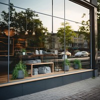 Outdoors window lighting street. 