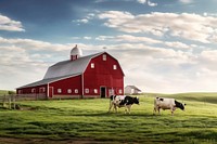 Barn farm cow architecture. AI generated Image by rawpixel.