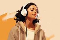 Headphones listening portrait headset. AI generated Image by rawpixel.