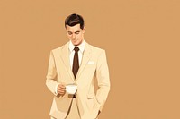 Standing tuxedo blazer coffee. 