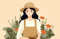 Young woman gardener portrait outdoors adult. 