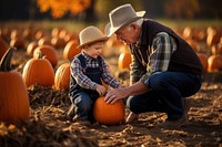 Pumpkin vegetable farmer child. AI generated Image by rawpixel.