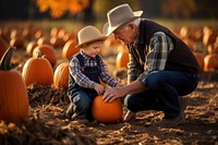 Pumpkin vegetable farmer child. 