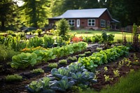 Garden vegetable gardening outdoors. 