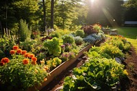 Garden landscape gardening outdoors. 