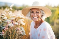 Laughing flower adult smile. 