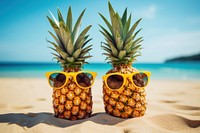 Pineapple sunglasses outdoors summer. 