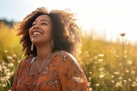 Laughing nature meadow smile. 