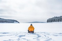 Snow snowmobile outdoors nature. AI generated Image by rawpixel.