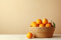 Basket grapefruit orange table. 