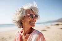 Sunglasses laughing portrait smiling. 