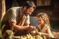 Adult child togetherness agriculture. AI generated Image by rawpixel.