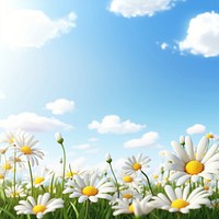 Daisy backgrounds landscape sunlight. AI generated Image by rawpixel.