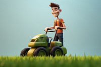 Lawn cartoon mower grass. 