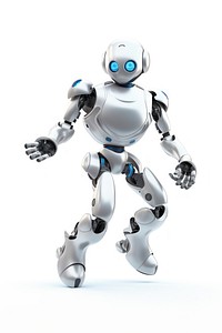 Robot cartoon human white background. AI generated Image by rawpixel.