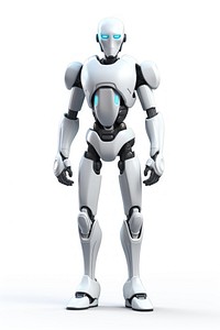 Robot cartoon human white background. 