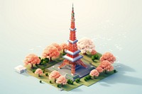Tower architecture building tokyo tower. AI generated Image by rawpixel.