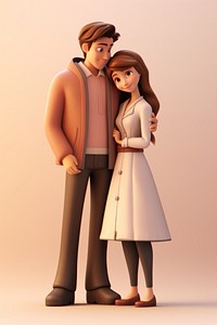Figurine cartoon adult togetherness. AI generated Image by rawpixel.