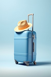 Suitcase luggage blue bag. AI generated Image by rawpixel.