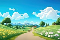 Landscape green panoramic outdoors. AI generated Image by rawpixel.