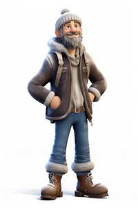 Cartoon winter coat white background. AI generated Image by rawpixel.