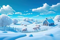 Landscape countryside outdoors cartoon. 