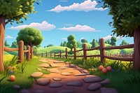 Landscape outdoors cartoon nature. 