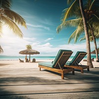 Summer beach chair sea. 