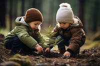 Plant planting forest tree. 