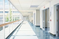 Hospital architecture corridor building. 