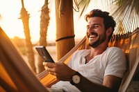 Laughing smiling hammock smile. AI generated Image by rawpixel.