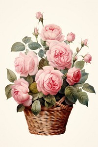 Basket rose flower plant. AI generated Image by rawpixel.