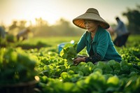 Vegetable gardening outdoors nature. 