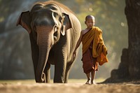 Elephant monk wildlife mammal. 